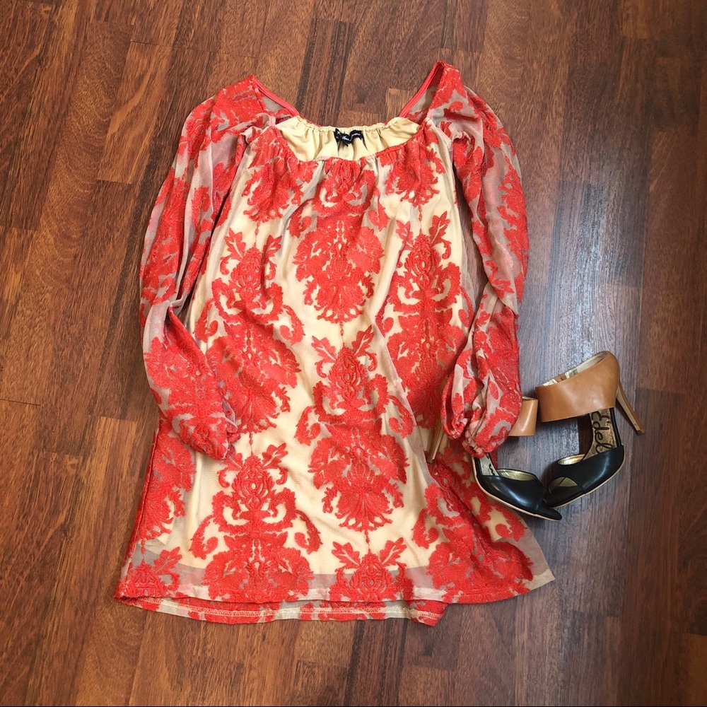 For Love and Lemons Off the Shoulder Red Lace